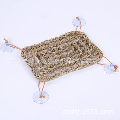 Woven Lizard Bed and Grass Mat for Pets