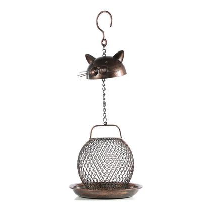 Modern Metal Cat Bird Feeder Home Decor Gift
