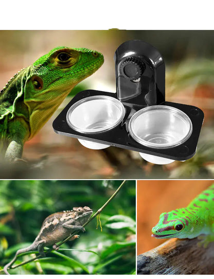 Sleek Wall-Fit Reptile Hydration & Eating Station