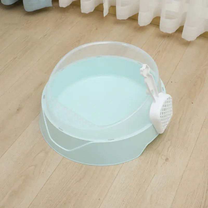 Large Semi-Enclosed Kitty Litter Box with Scoop