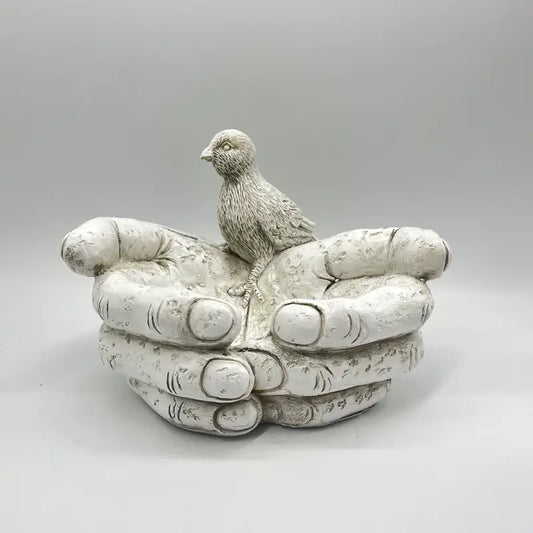 Resin Hand-Shaped Bird Feeder & Bath