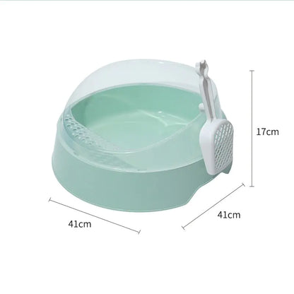Large Semi-Enclosed Kitty Litter Box with Scoop