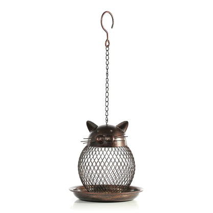 Modern Metal Cat Bird Feeder Home Decor Gift