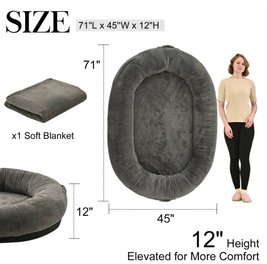 Oversize Gray Companion Bed