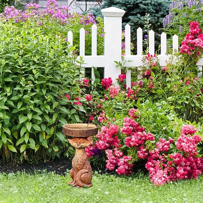 Fox Statue Garden Bird Bath