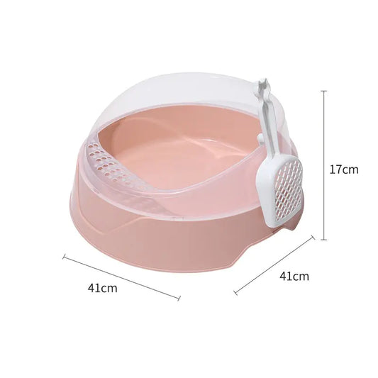 Large Semi-Enclosed Kitty Litter Box with Scoop