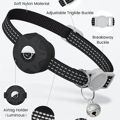 Cat Collar with Silicone Tracker attachment