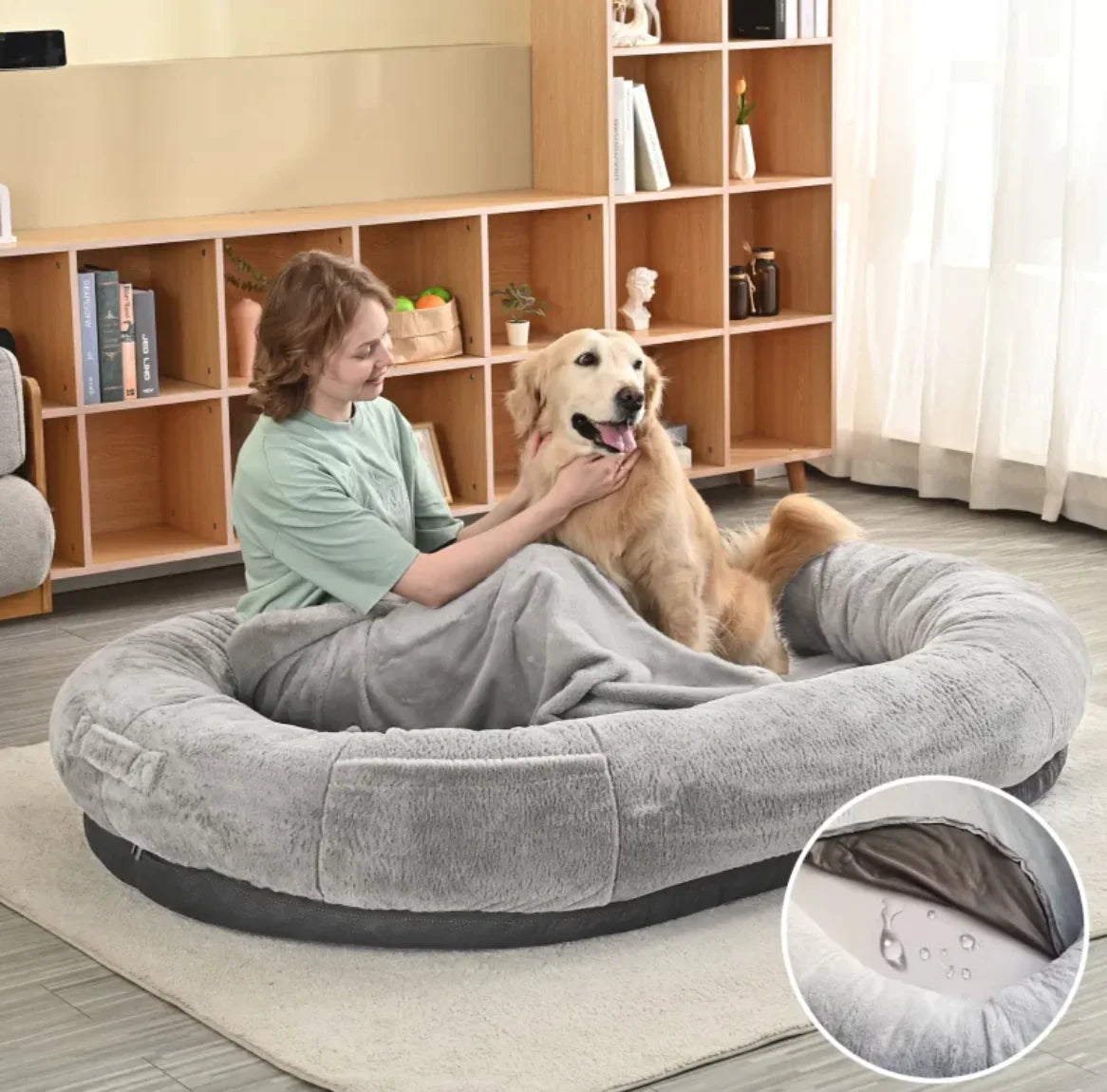 Oversize Gray Companion Bed